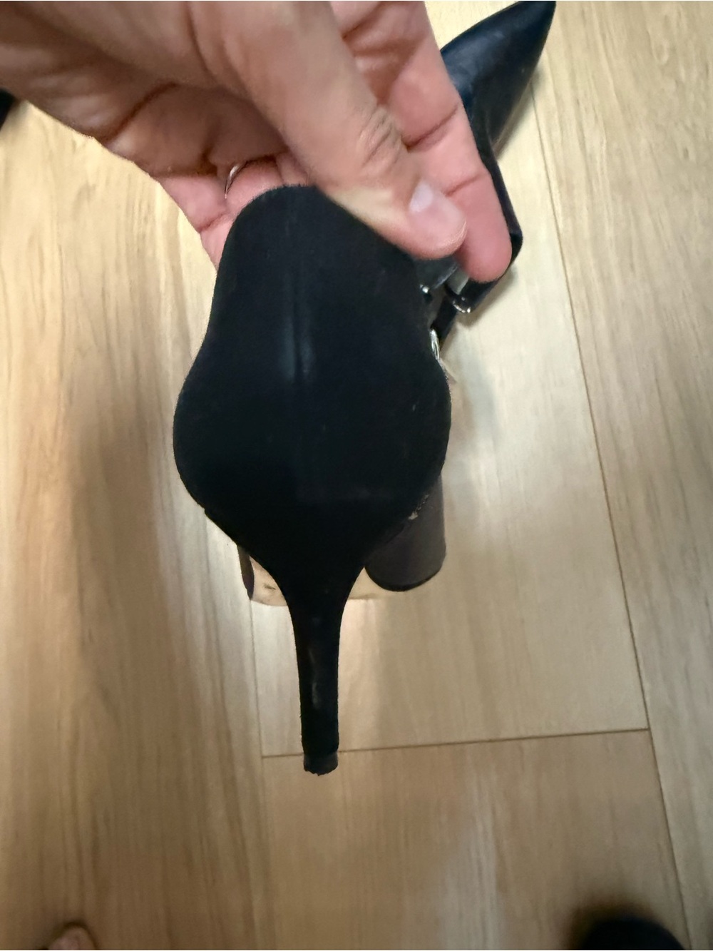 MICHAEL Michael Kors Black Pointed Leather & Suede Ankle Booties mywith Side Zip - Picture 8 of 8